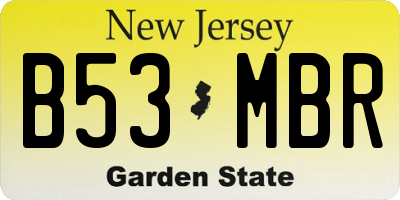 NJ license plate B53MBR
