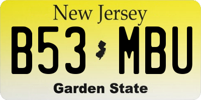 NJ license plate B53MBU
