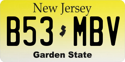 NJ license plate B53MBV