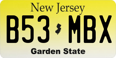 NJ license plate B53MBX