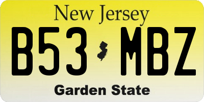 NJ license plate B53MBZ
