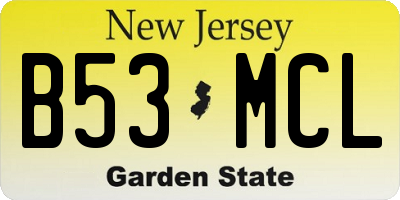 NJ license plate B53MCL