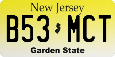 NJ license plate B53MCT