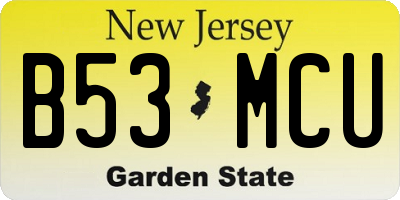 NJ license plate B53MCU