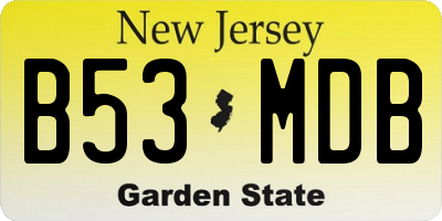 NJ license plate B53MDB