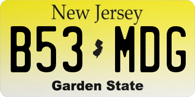 NJ license plate B53MDG