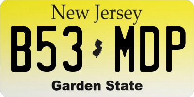 NJ license plate B53MDP