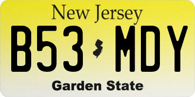 NJ license plate B53MDY