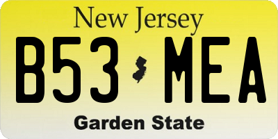 NJ license plate B53MEA