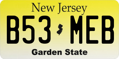 NJ license plate B53MEB