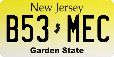NJ license plate B53MEC