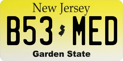 NJ license plate B53MED