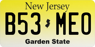 NJ license plate B53MEO