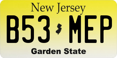 NJ license plate B53MEP