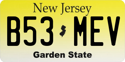 NJ license plate B53MEV
