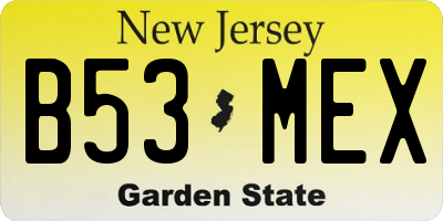NJ license plate B53MEX