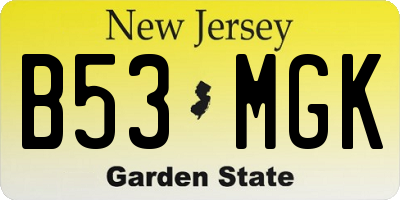 NJ license plate B53MGK