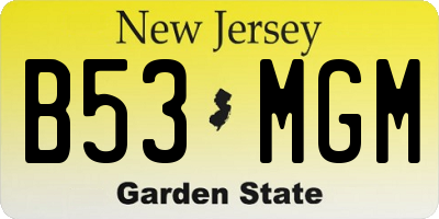 NJ license plate B53MGM