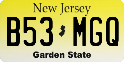 NJ license plate B53MGQ