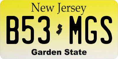 NJ license plate B53MGS