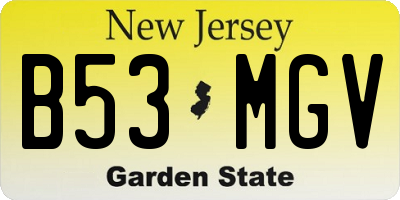 NJ license plate B53MGV