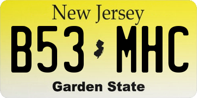 NJ license plate B53MHC