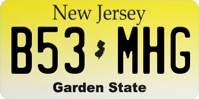 NJ license plate B53MHG
