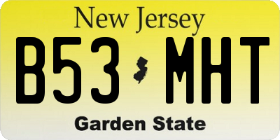 NJ license plate B53MHT