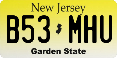 NJ license plate B53MHU