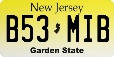 NJ license plate B53MIB