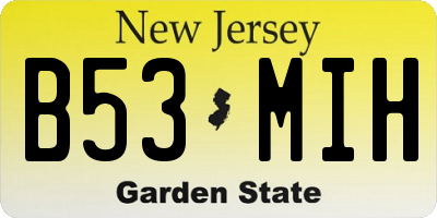 NJ license plate B53MIH