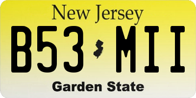 NJ license plate B53MII