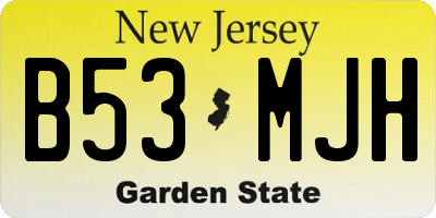 NJ license plate B53MJH