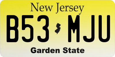 NJ license plate B53MJU