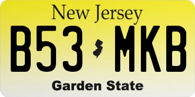 NJ license plate B53MKB