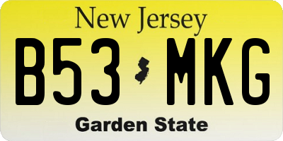 NJ license plate B53MKG
