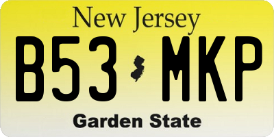 NJ license plate B53MKP