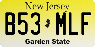 NJ license plate B53MLF
