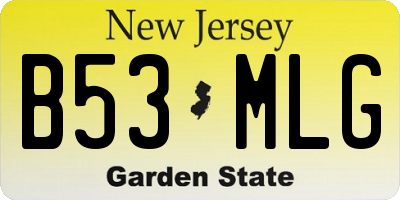 NJ license plate B53MLG
