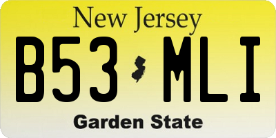 NJ license plate B53MLI