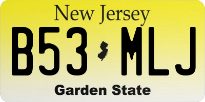 NJ license plate B53MLJ
