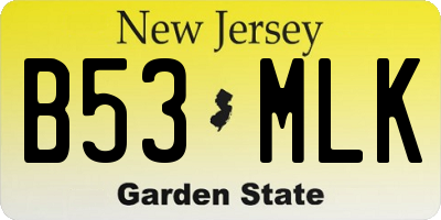 NJ license plate B53MLK