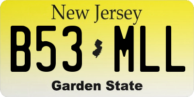 NJ license plate B53MLL
