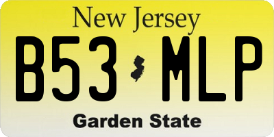 NJ license plate B53MLP