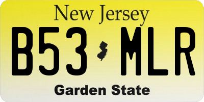NJ license plate B53MLR