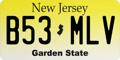NJ license plate B53MLV