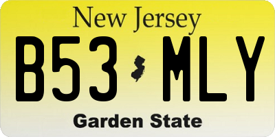 NJ license plate B53MLY