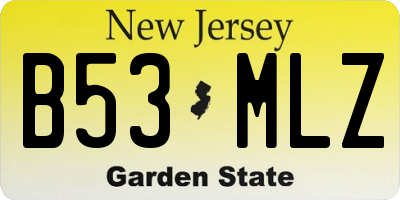 NJ license plate B53MLZ
