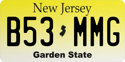 NJ license plate B53MMG