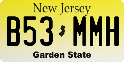 NJ license plate B53MMH